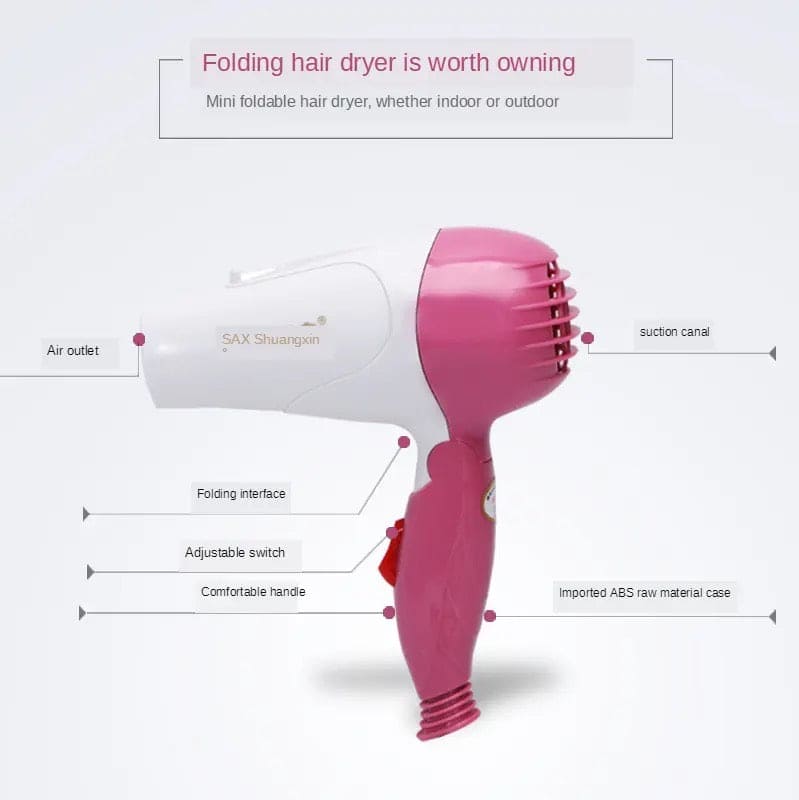 Folding Handle Hair Dryer, Mini Portable Travel Hair Dryer, Ion Hair Blow Dryer, Household Thermostatic Hair Dryer, Salon Hair Styling Hair Dryer Folding Handle Hair Dryer, Mini Portable Travel Hair Dryer, Ion Hair Blow Dryer, Household Thermostatic Hair Dryer, Salon Hair Styling Hair Dryer